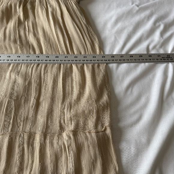 Mlle Gabrielle Sleeveless Tiered Maxi Dress Beige Size 3X NEW Boho Hippie Fairy - Picture 13 of 16